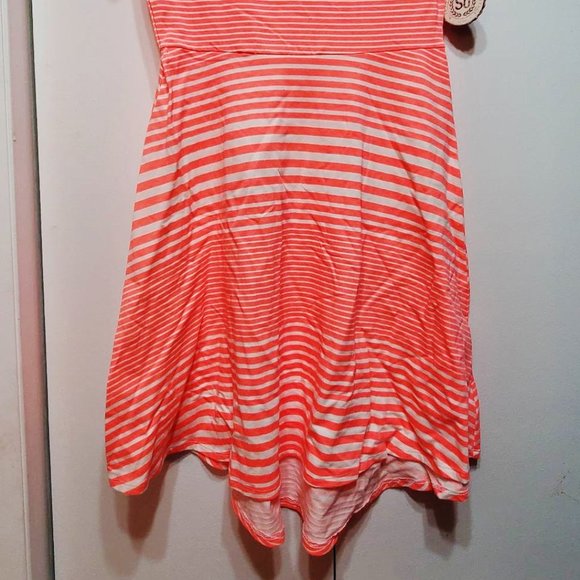 NWT SO Girls CrissCross Back Hi-Lo Dress NEON CORAL ORANGE size 14 Orig$55+Tax - Picture 5 of 5